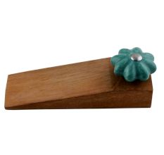 2 Pieces Sea Green Crackle Wooden Door Stopper